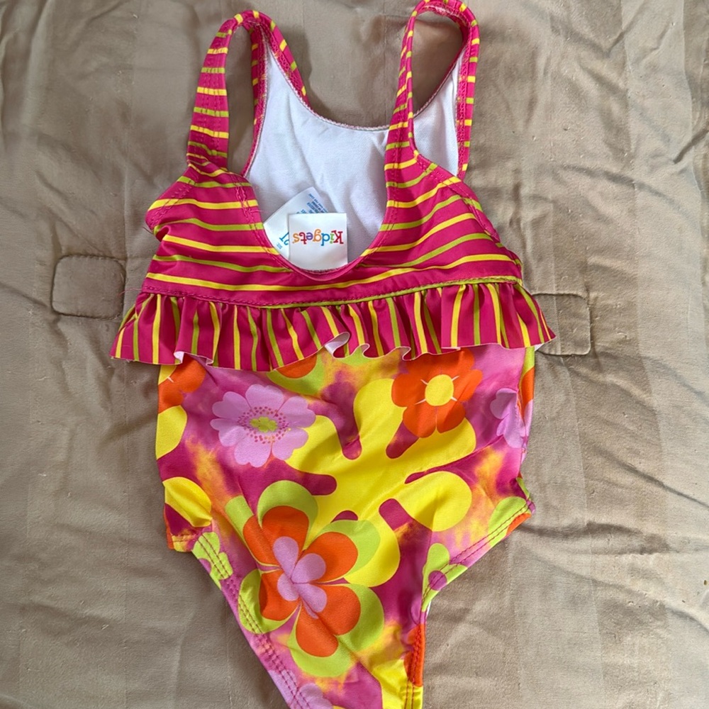 Pink, yellow, orange and green